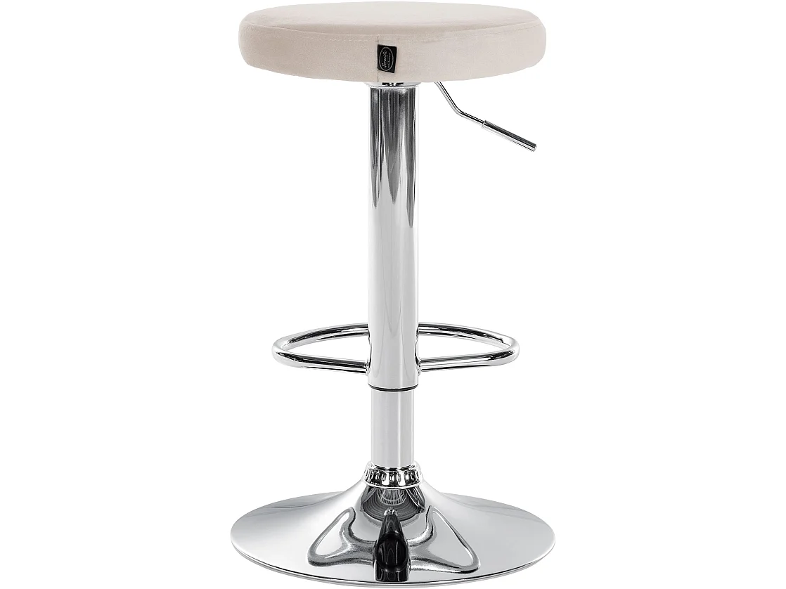 Lot de 2 Tabourets de bar - Velours & Métal - Crème - Ponte