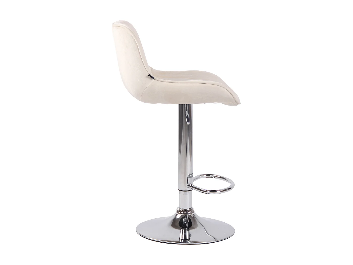 2er Set Barhocker - Samt & Metall - creme - Lentini