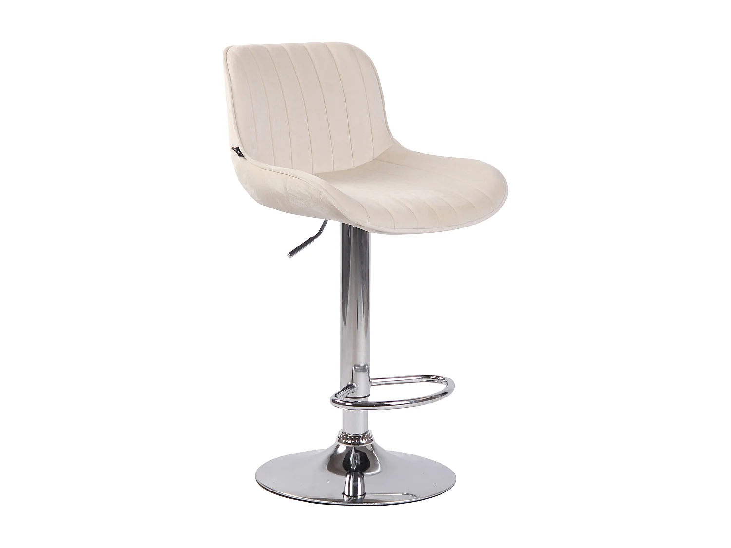 Lot de 2 Tabourets de bar - Velours & Métal - Crème - Lentini