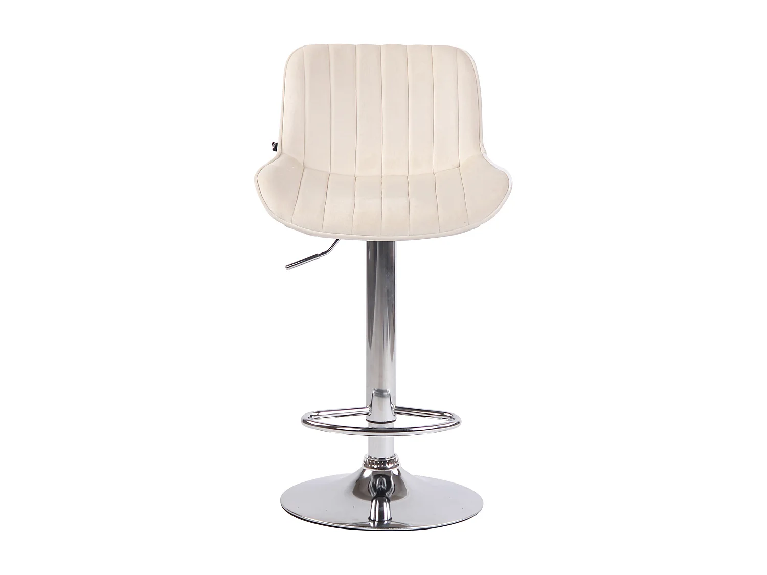 Lot de 2 Tabourets de bar - Velours & Métal - Crème - Lentini