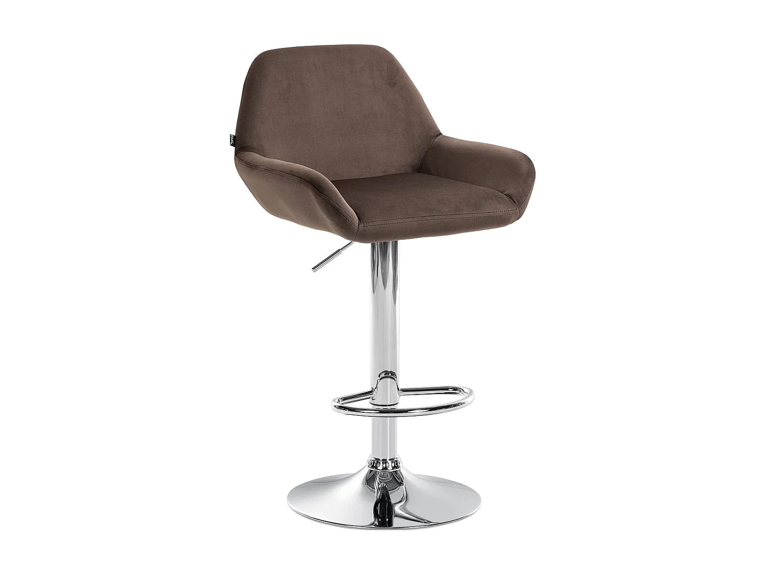 Tabouret de bar - Velours & Chrome - Marron - Braga