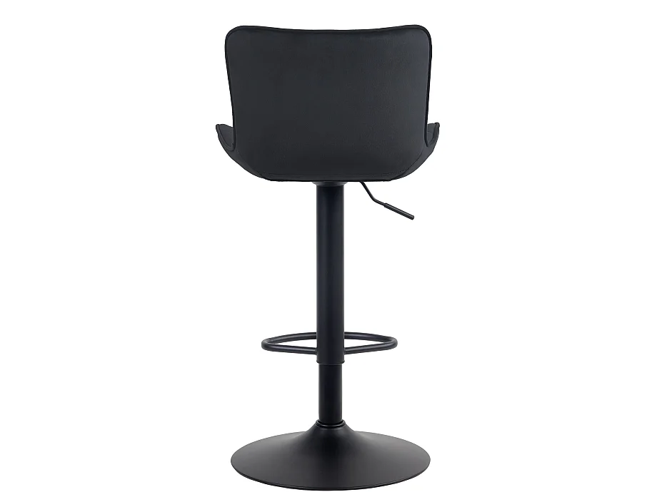 Lot de 2 Tabourets de bar - Velours & Métal - Noir - Emma