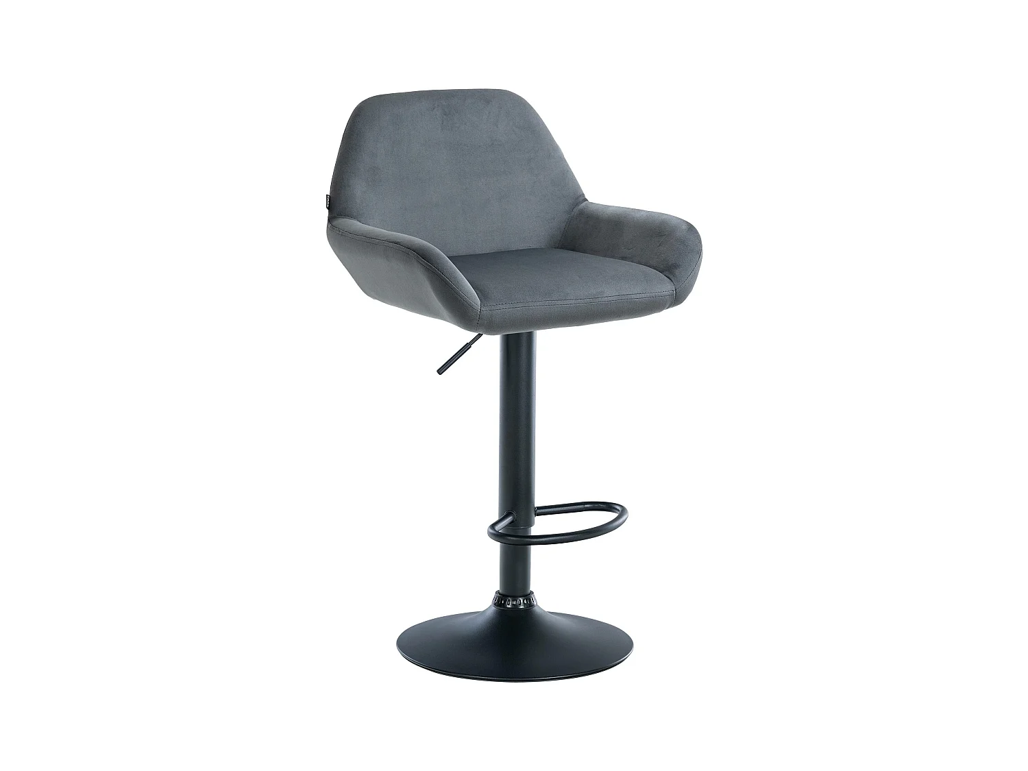 Tabouret de bar - Velours & Noir - Gris foncé - Braga