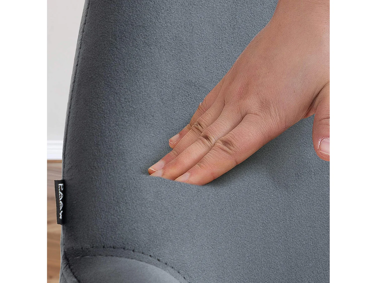 Tabouret de bar - Velours & Noir - Gris foncé - Braga