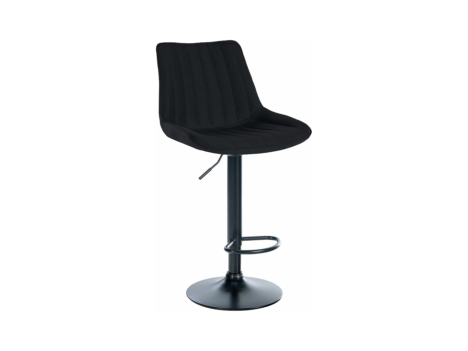 Tabouret de bar - Tissu & Noir - Noir - Toni