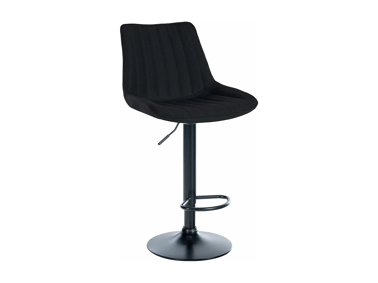 Tabouret de bar - Tissu & Noir - Noir - Toni