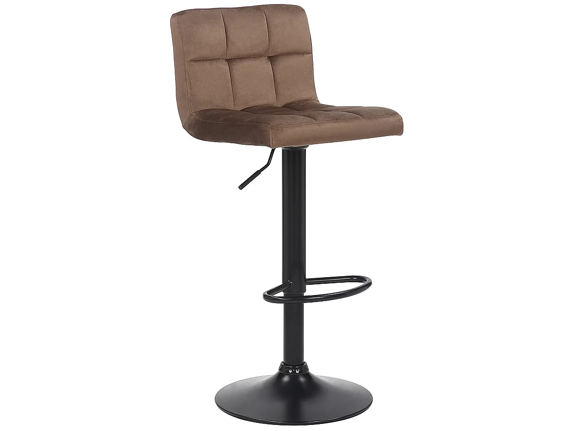 Tabouret de bar - Velours - Marron - Feni
