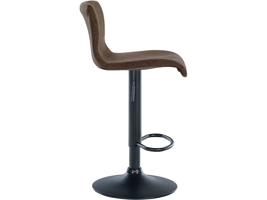 Tabourets de bar - Tissu & Métal noir mat - Marron - Branford