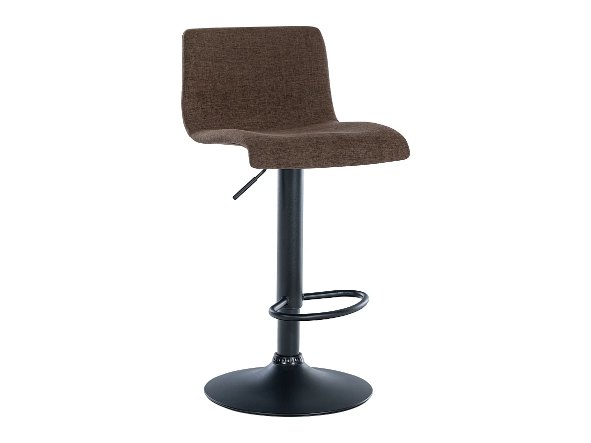 Tabourets de bar - Tissu & Métal noir mat - Marron - Branford