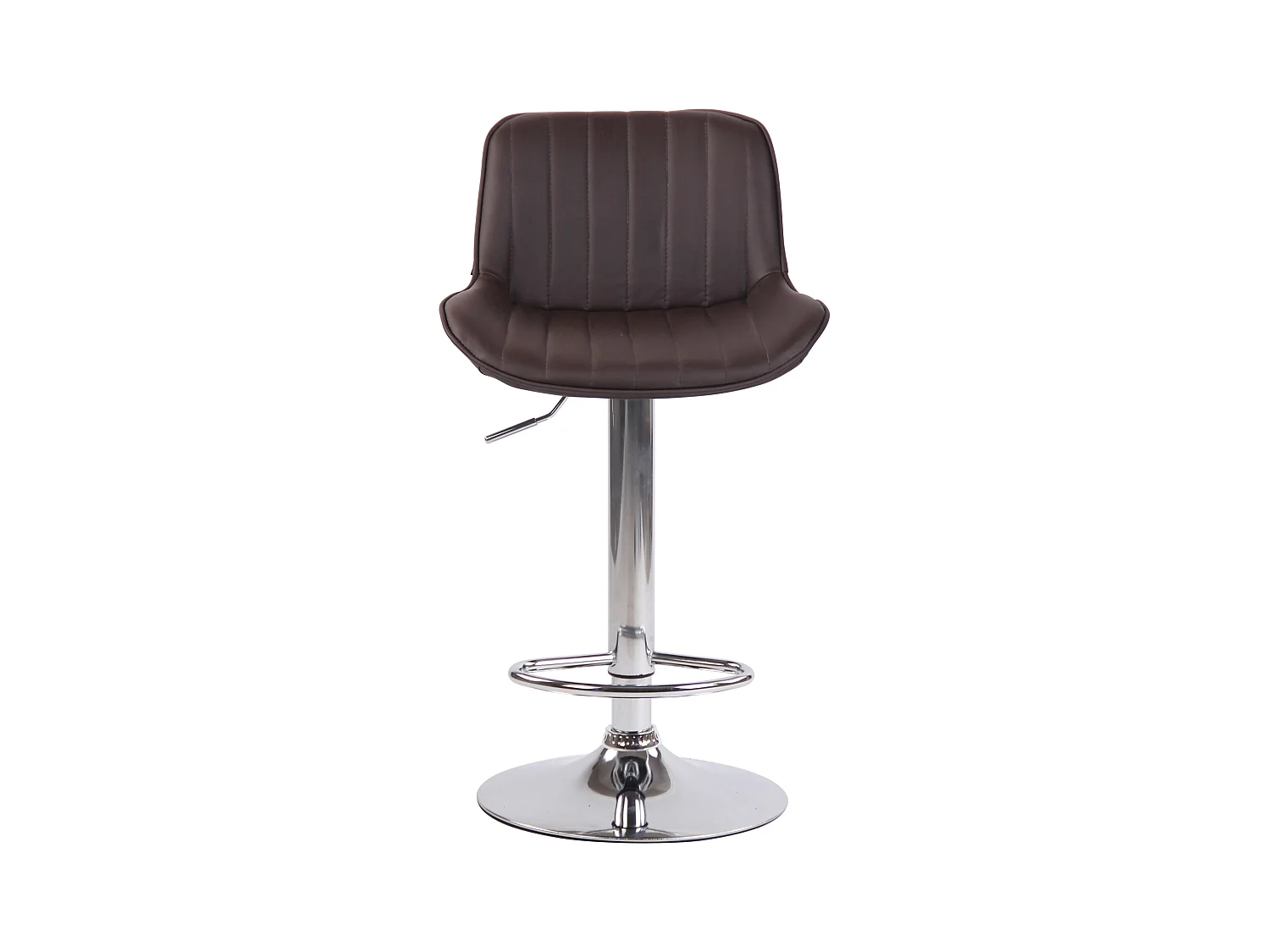 Lot de 2  Tabouret de bar - Similicuir & Chrome - Marron - Lentini