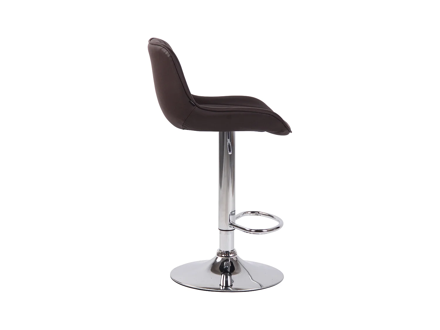Lot de 2  Tabouret de bar - Similicuir & Chrome - Marron - Lentini