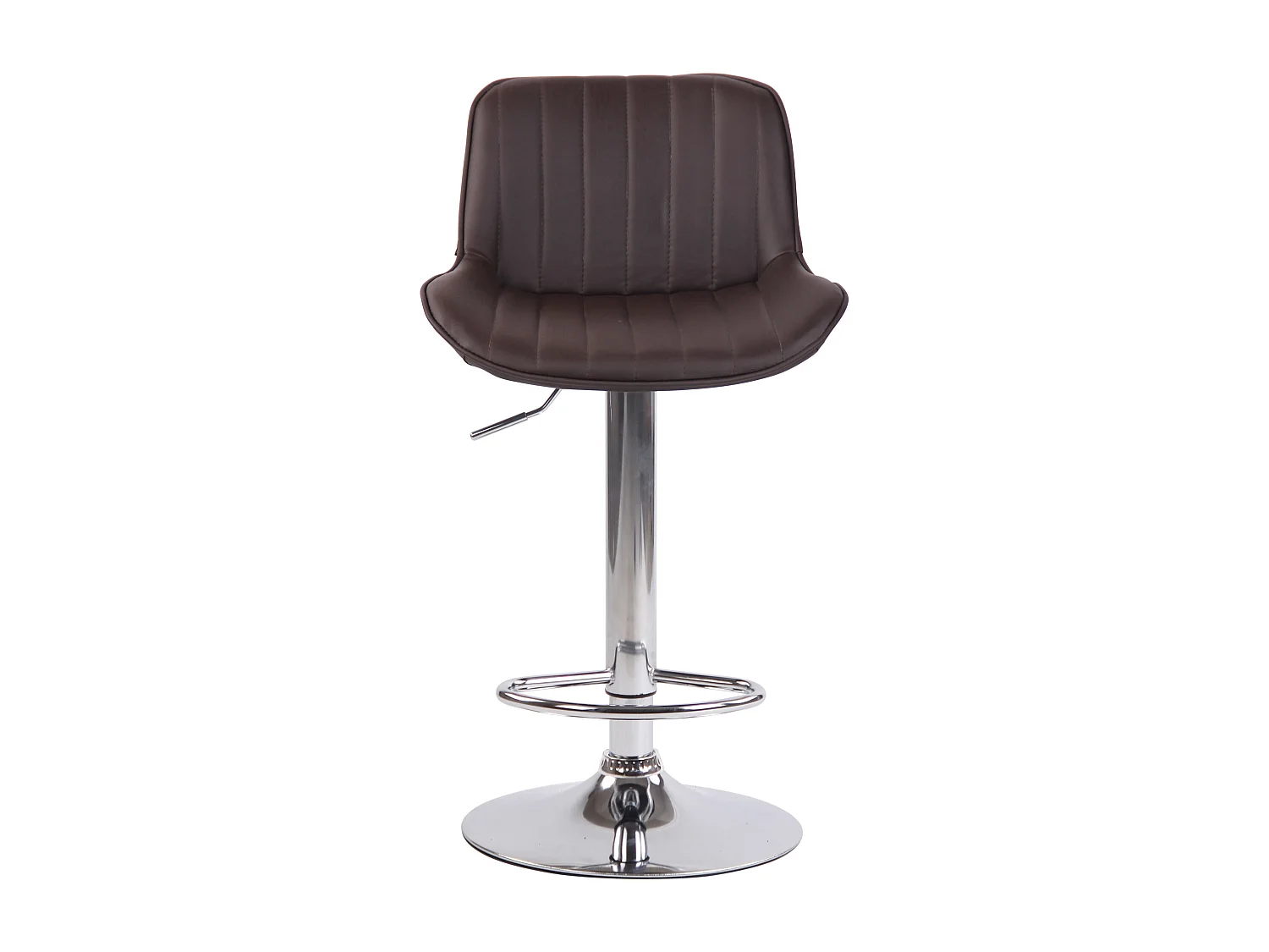 Lot de 2  Tabouret de bar - Similicuir & Chrome - Marron - Lentini
