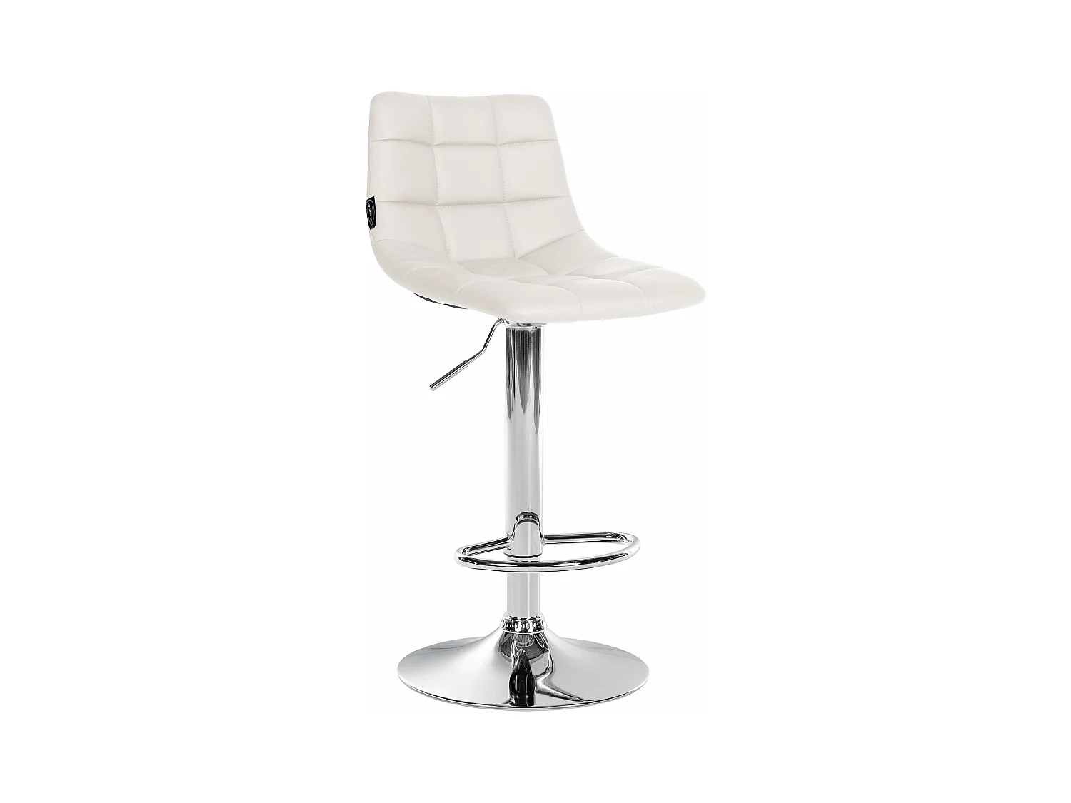 Tabouret de bar - Similicuir & Métal - Blanc - Jerry