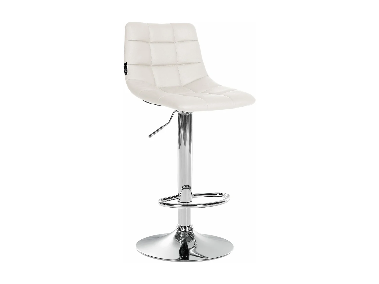 Tabouret de bar - Similicuir & Métal - Blanc - Jerry