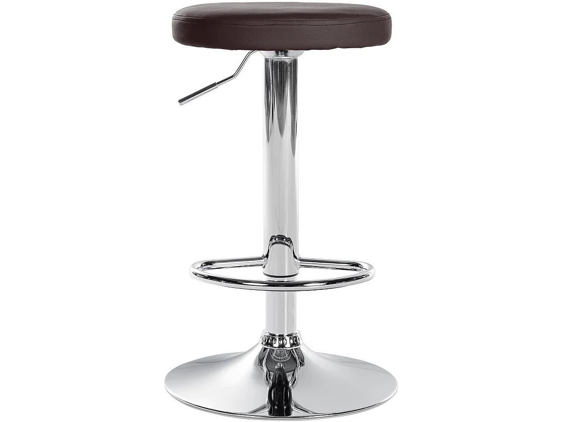 Tabouret de bar - Similicuir & Chrome - Marron - Ponte