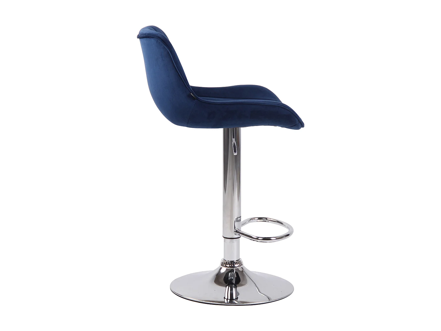 Lot de 2 Tabourets de bar - Velours & Métal - Bleu - Lentini