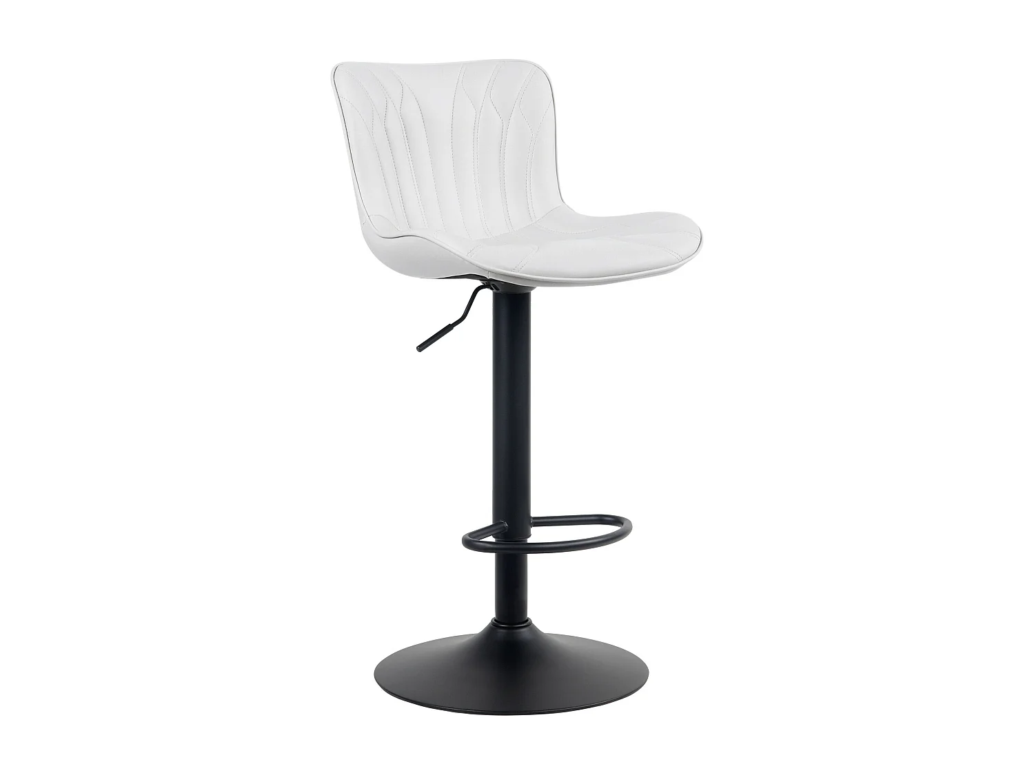 Tabouret de bar - Similicuir - Blanc - Linus