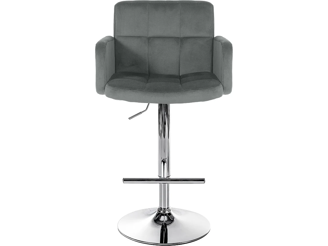 Tabouret de bar - Velours & Chrome - Gris - Los Angeles