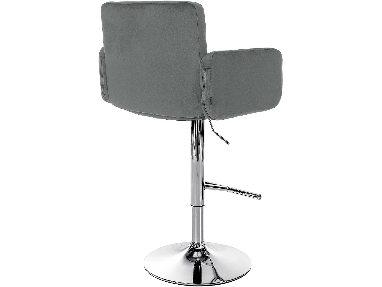Tabouret de bar - Velours & Chrome - Gris - Los Angeles