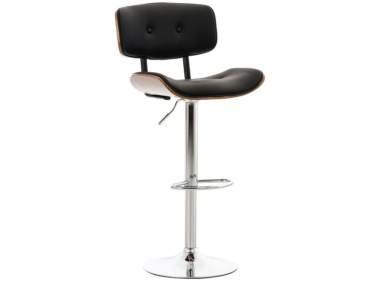 Tabouret de bar - Similicuir & Nature - Noyer / Noir - Sarnia