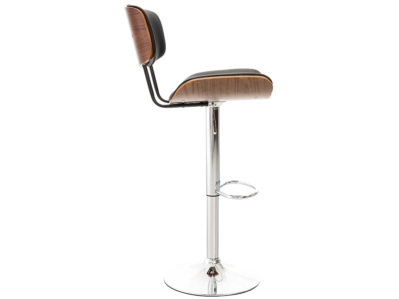 Tabouret de bar - Similicuir & Nature - Noyer / Noir - Sarnia