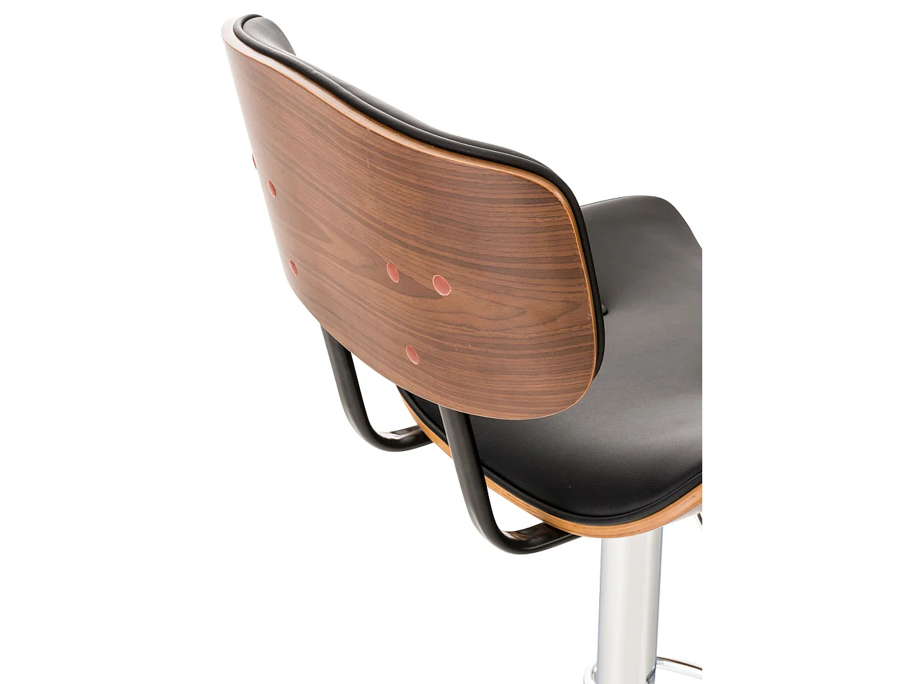 Tabouret de bar - Similicuir & Nature - Noyer / Noir - Sarnia