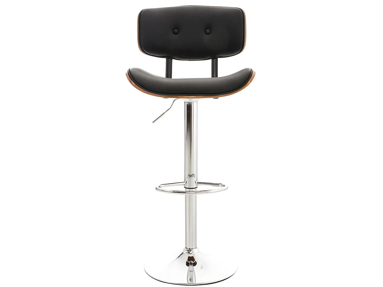 Taburete de bar - Simil cuero &  - Nogal/negro - Sarnia