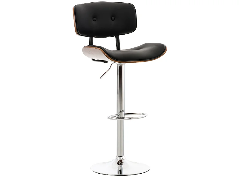 Tabouret de bar - Similicuir & Nature - Noyer / Noir - Sarnia