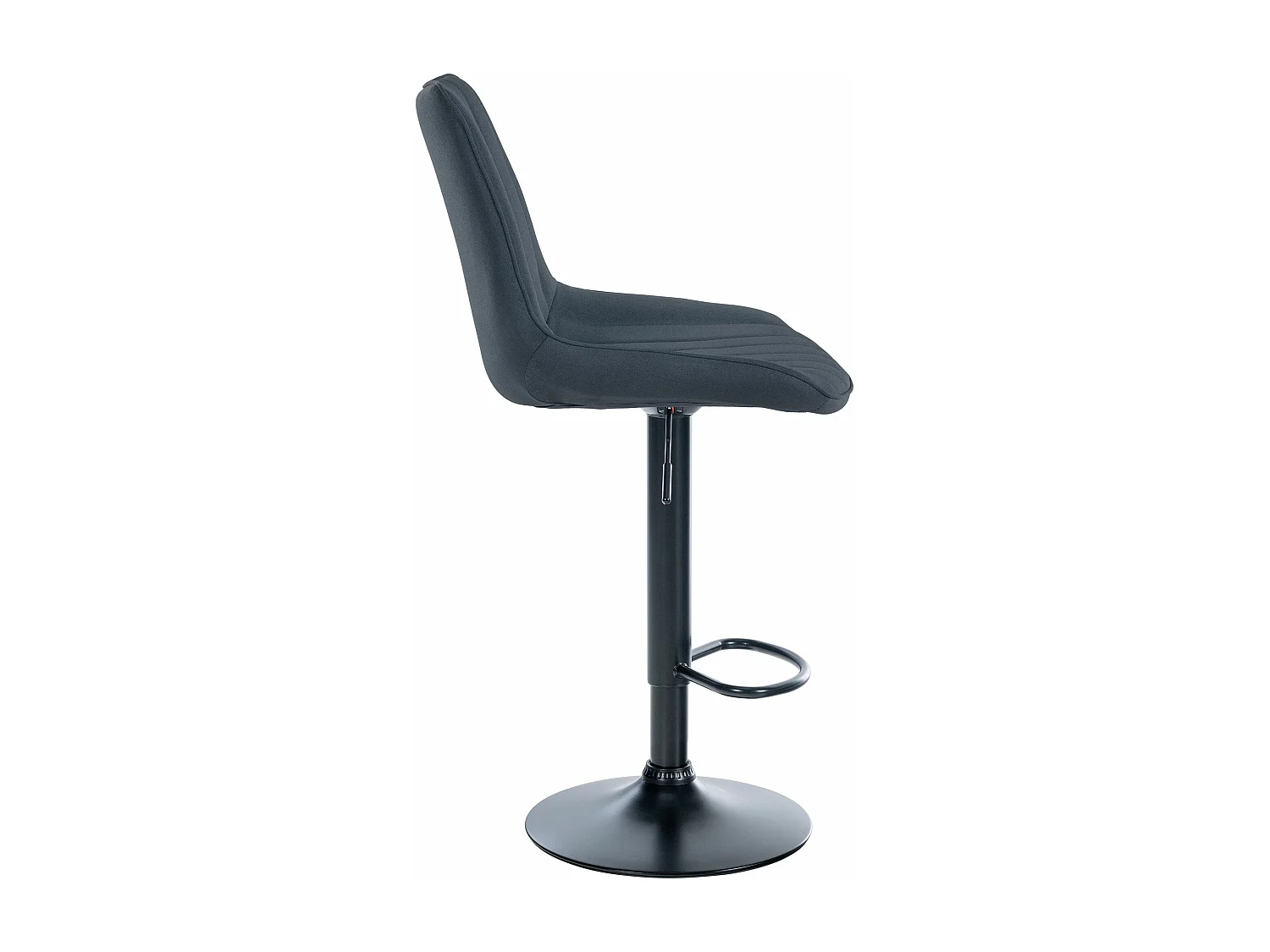 Tabouret de bar - Tissu & Noir - Gris foncé - Toni