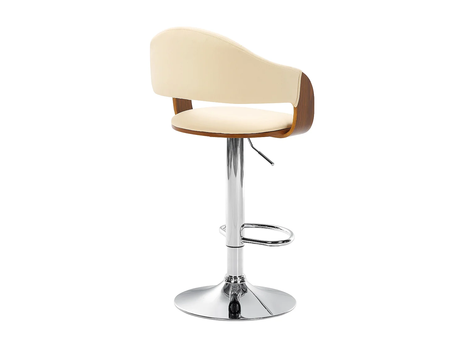 Barhocker - Kunstleder & Metall matt schwarz - walnuss/creme - Nilse