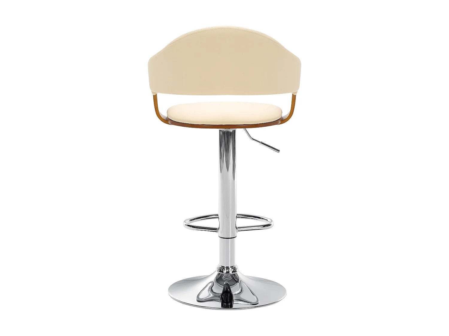 Barhocker - Kunstleder & Metall matt schwarz - walnuss/creme - Nilse