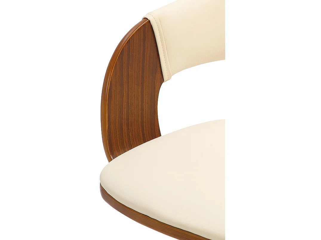 Barhocker - Kunstleder & Metall matt schwarz - walnuss/creme - Nilse