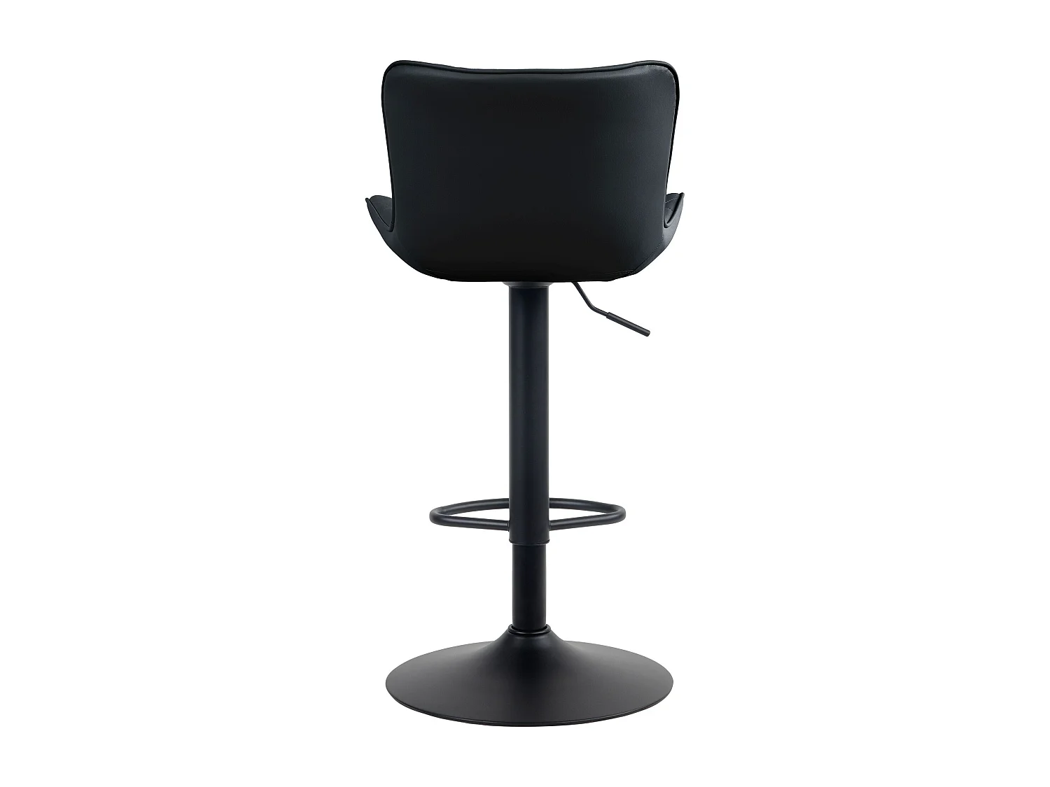 Lot de 2 Tabourets de bar - Similicuir & Métal - Noir - Emma