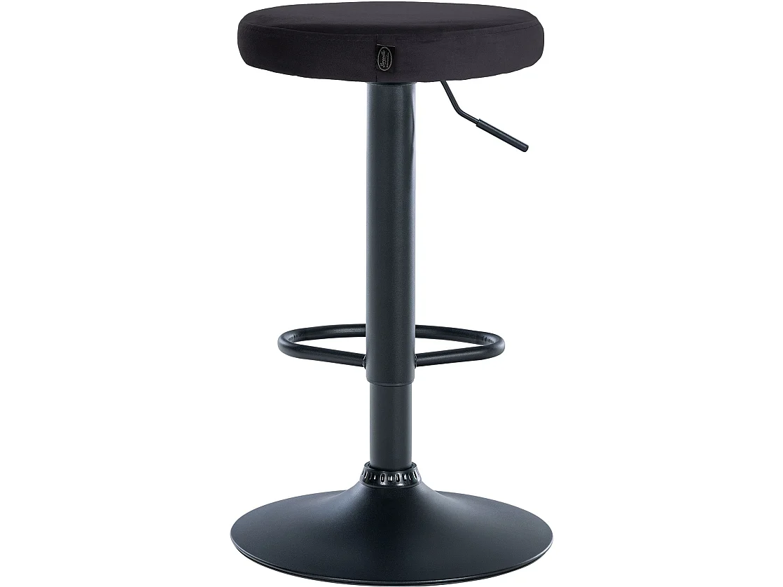 Lot de 2 Tabourets de bar - Velours & Métal - Noir - Ponte