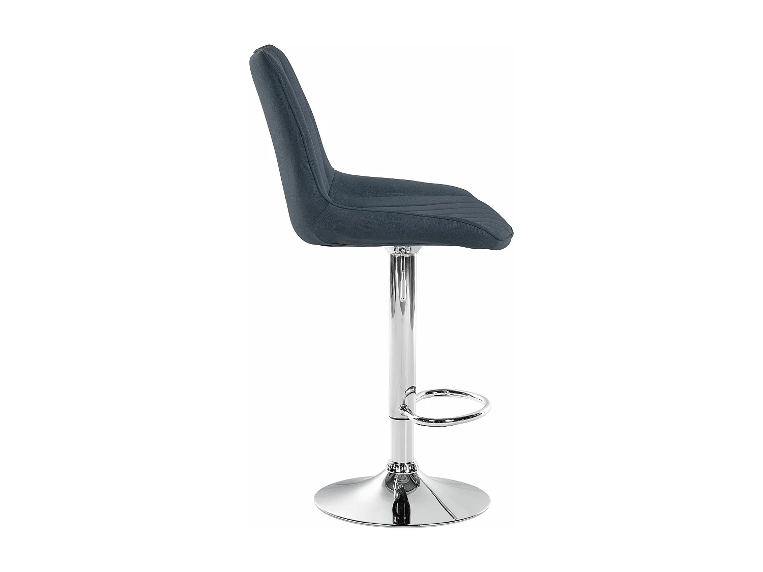 Tabouret de bar - Tissu & Chrome - Gris foncé - Toni