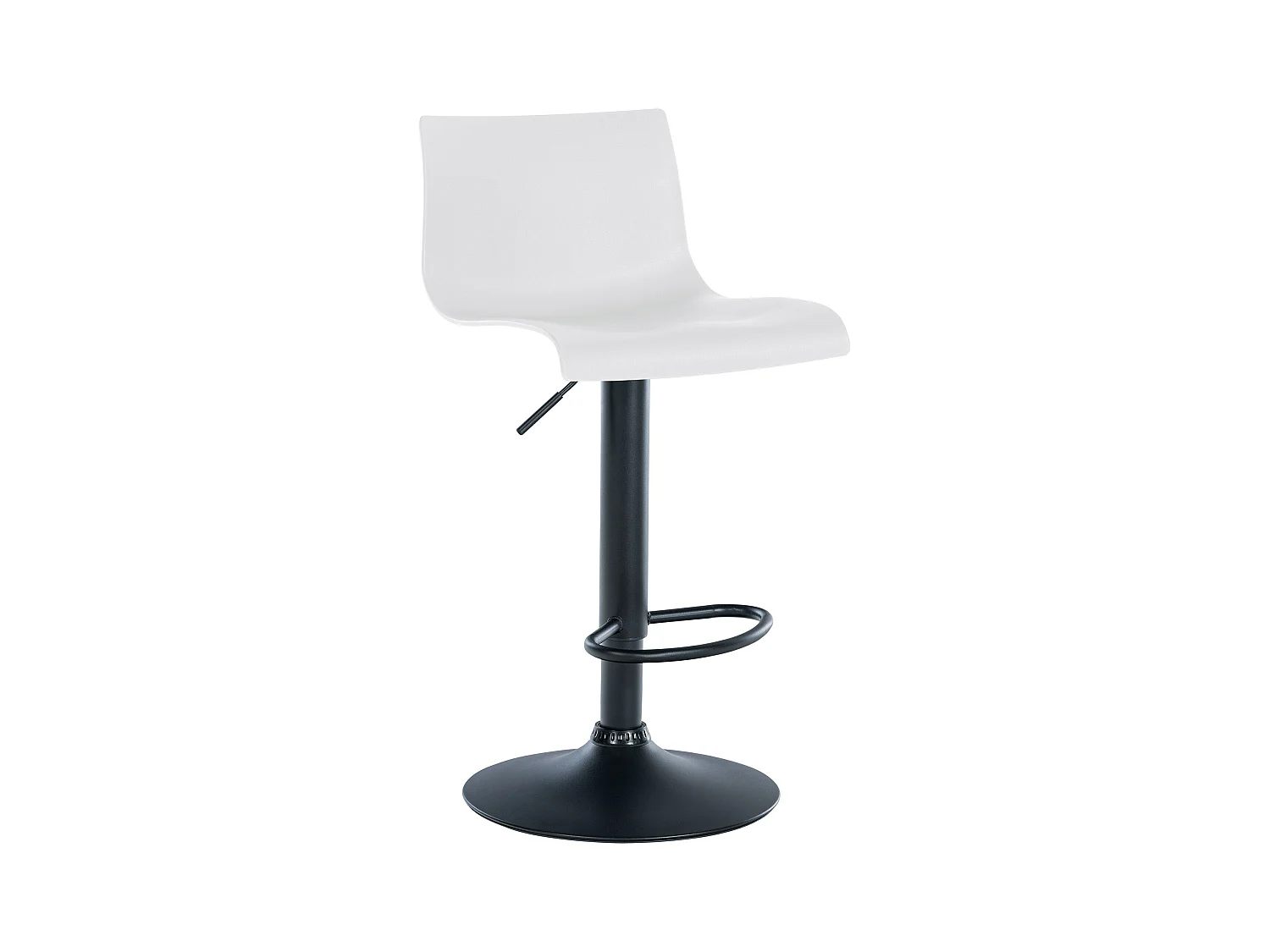 Tabourets de bar - Plastique & Métal noir mat - Blanc - Branford