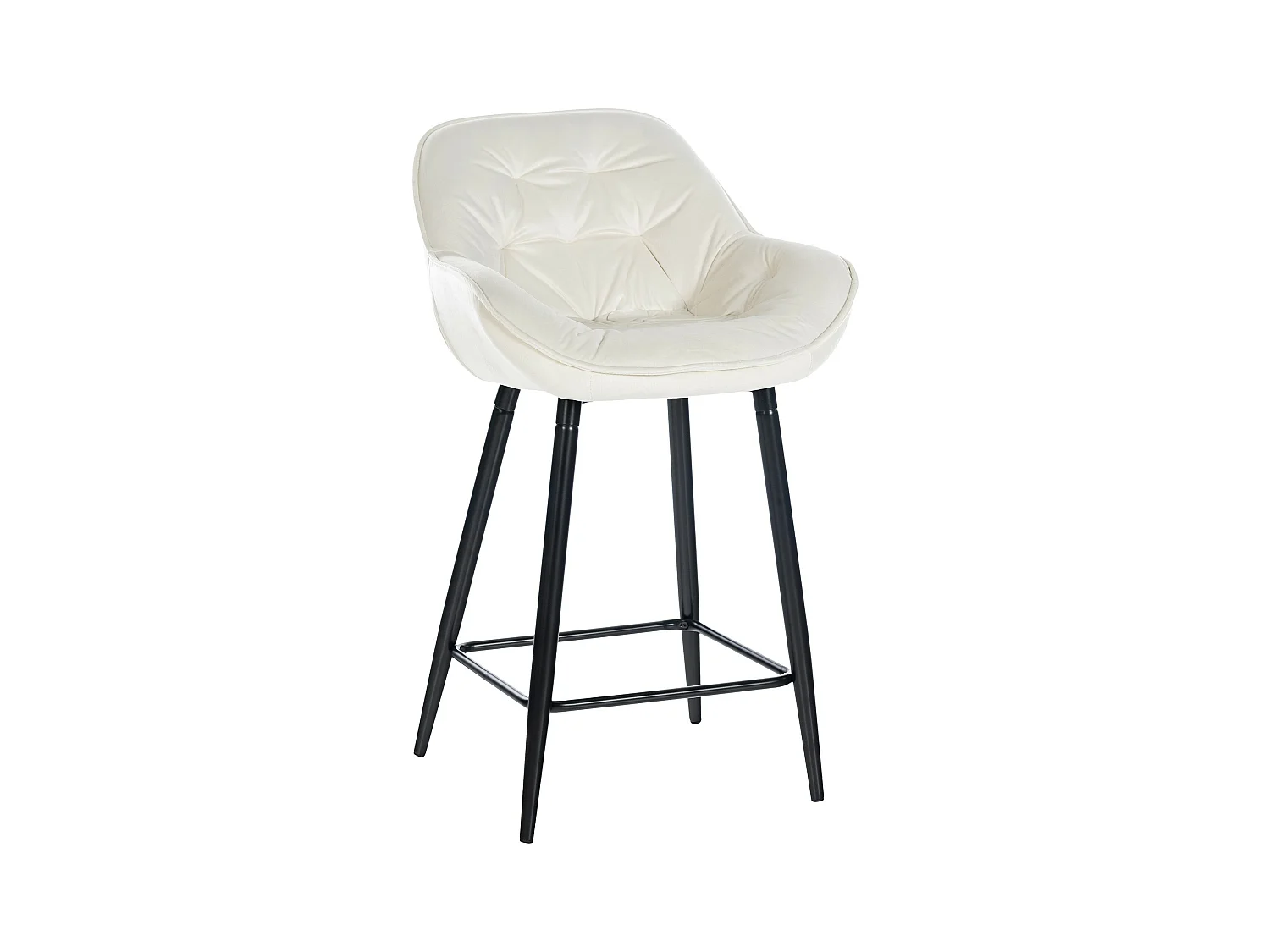 Tabourets de bar - Velours & Métal - Crème - Gibson 76