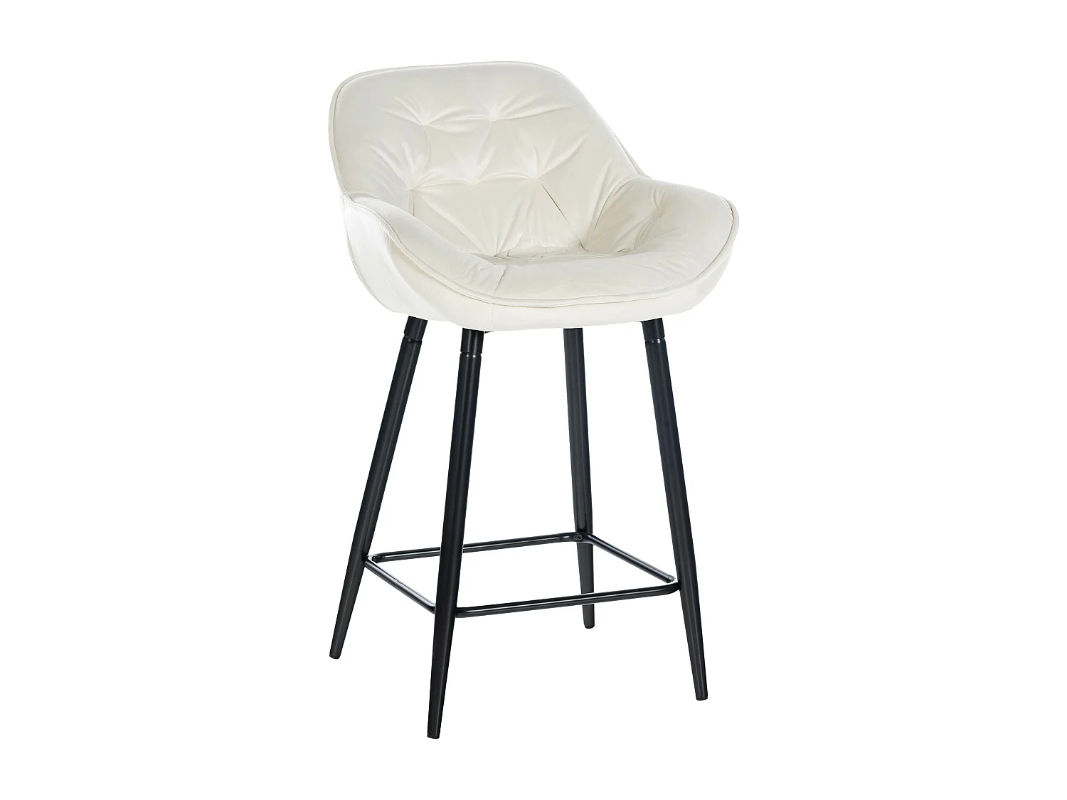 Tabourets de bar - Velours & Métal - Crème - Gibson 76