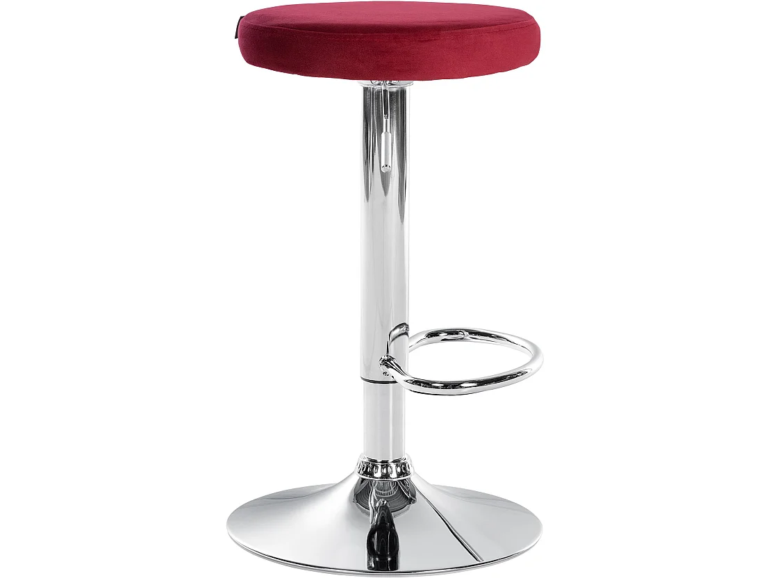 Lot de 2 Tabourets de bar - Velours & Métal - Rouge - Ponte