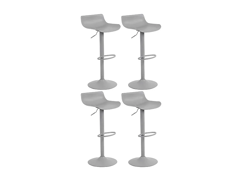 Set van 4  Barkruk - Kunststof - grijs - Aveiro