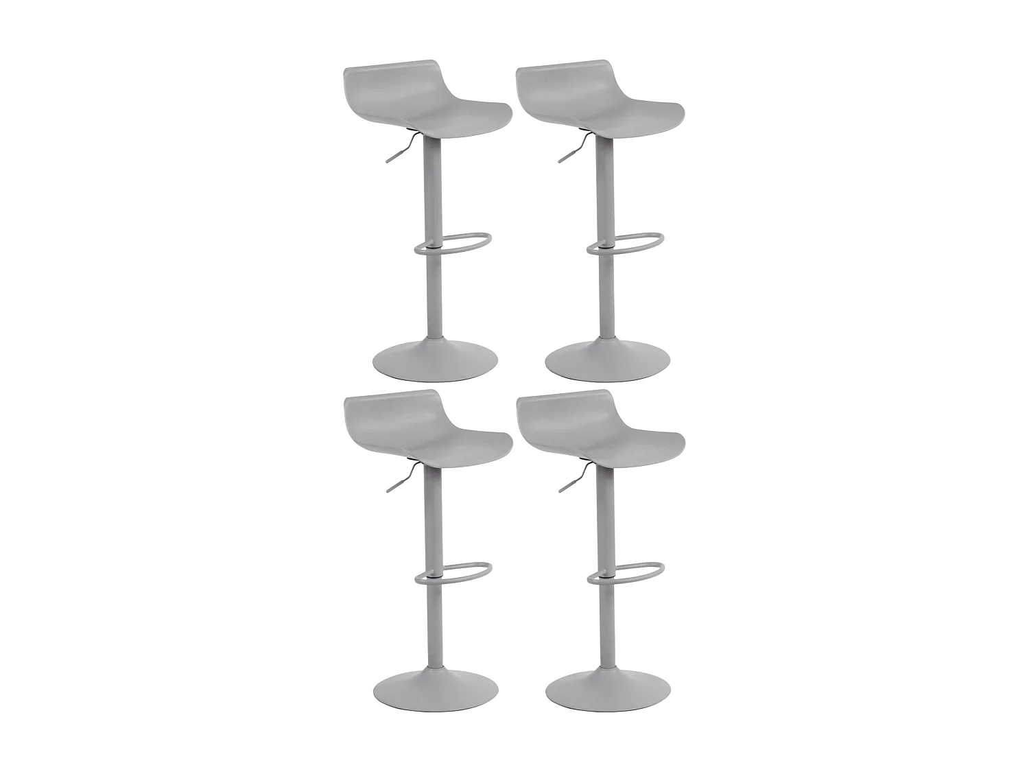 Set van 4  Barkruk - Kunststof - grijs - Aveiro