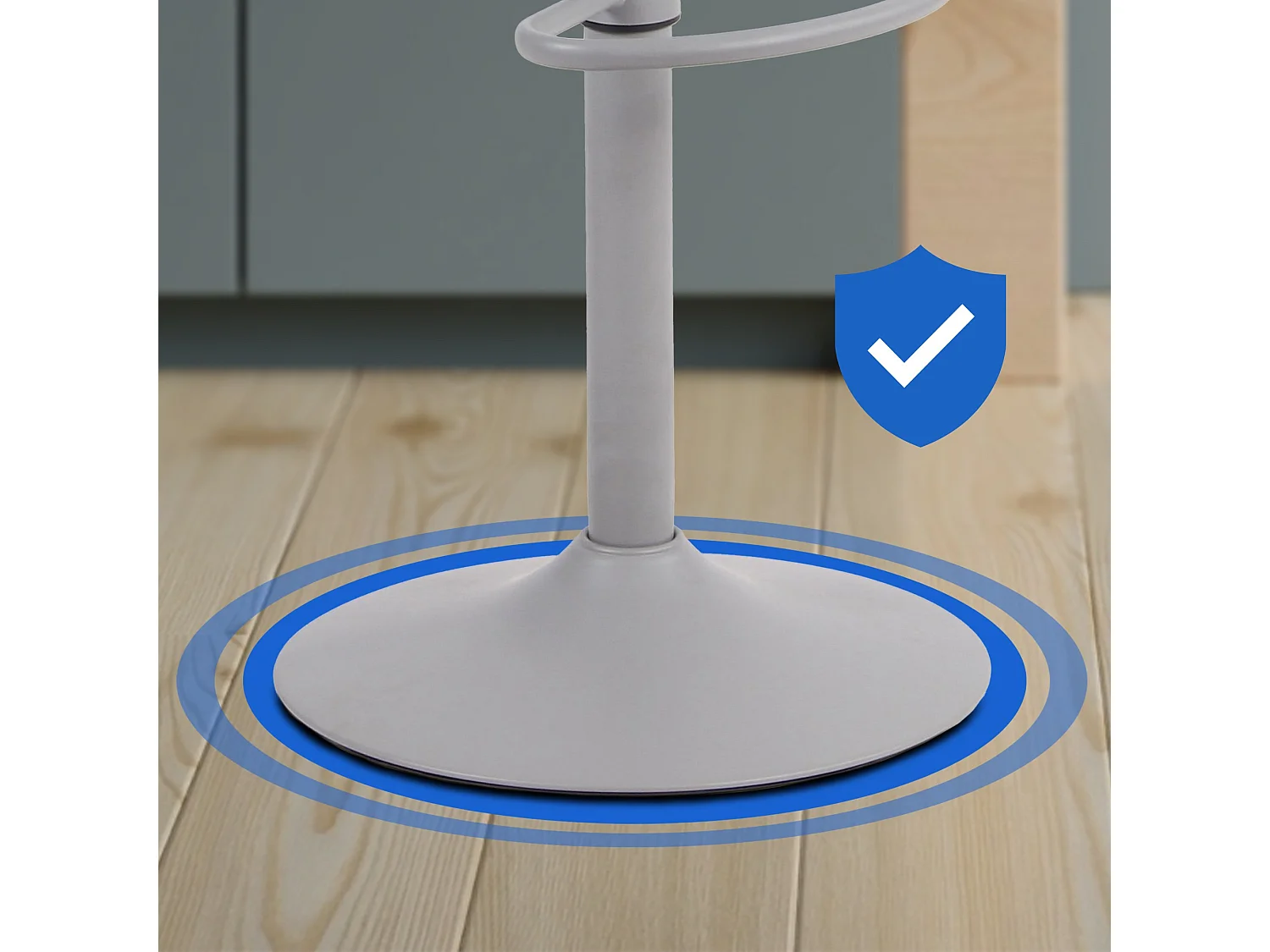 Set van 4  Barkruk - Kunststof - grijs - Aveiro