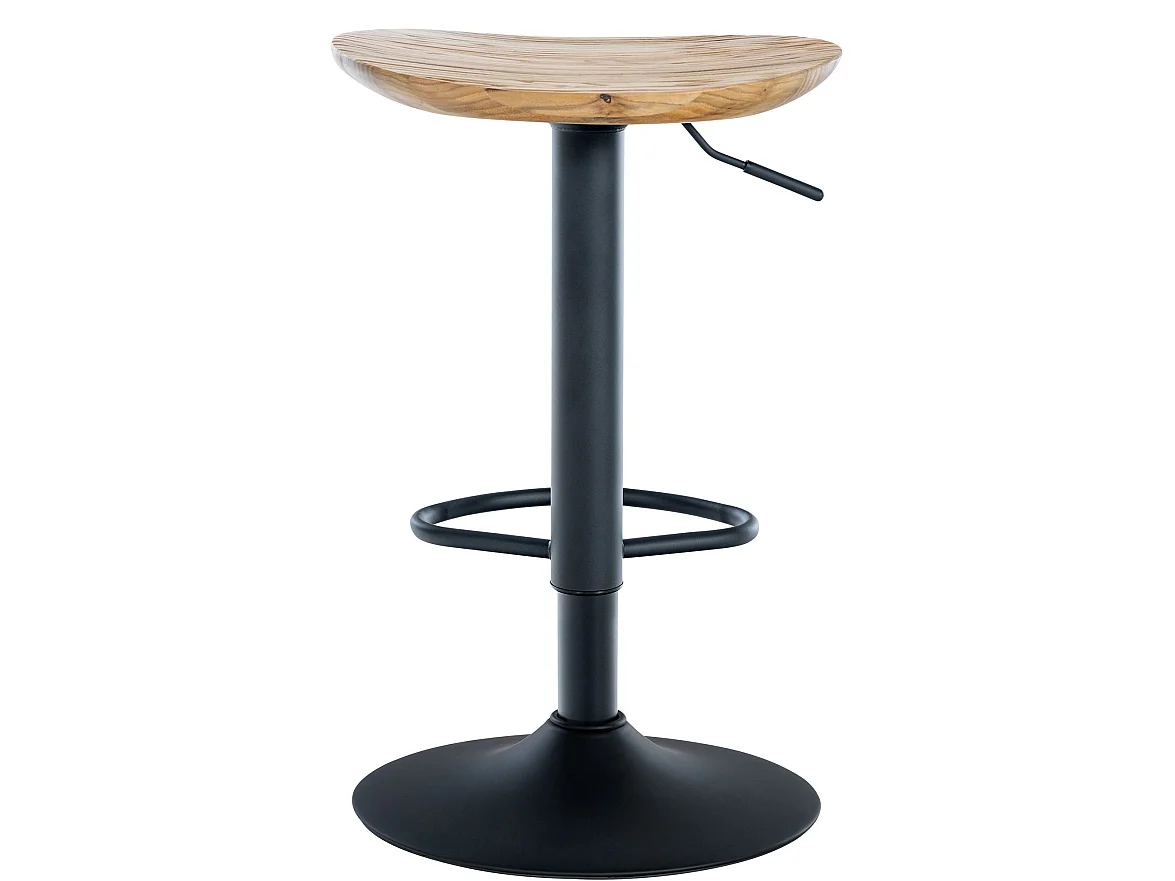 Lot de 2  Tabouret de bar - Bois & Chrome - Nature - Skelde