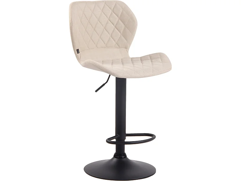 Barhocker - Stoff & schwarz - creme - Cork