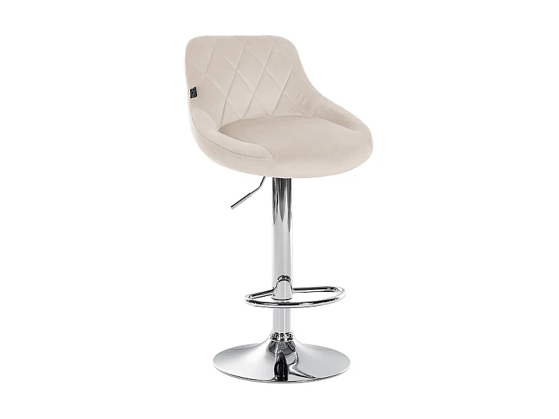 Barhocker - Stoff & chrom - creme - Lazio
