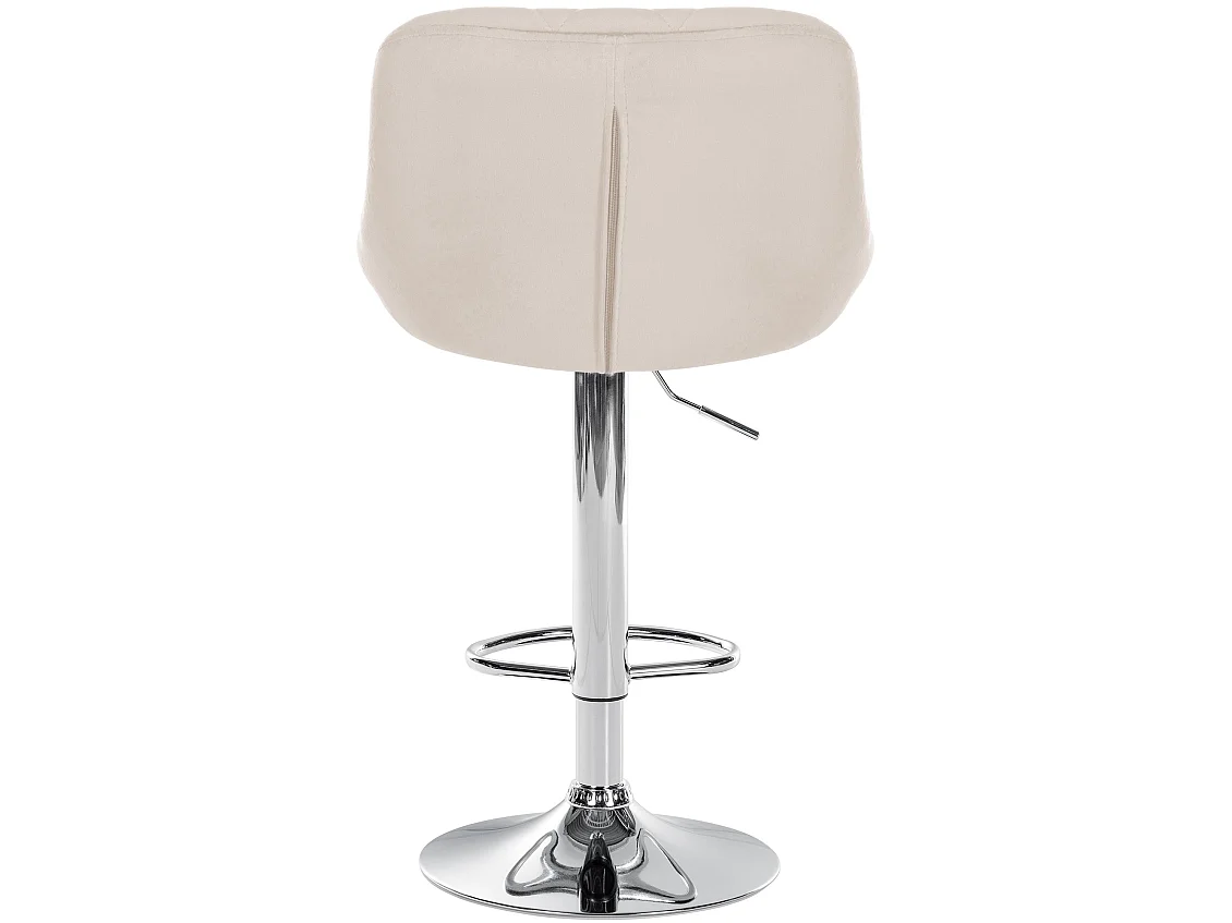 Tabouret de bar - Tissu & Chrome - Crème - Lazio
