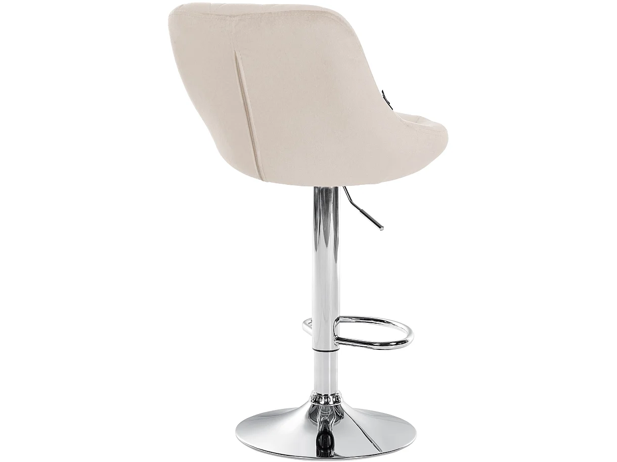 Tabouret de bar - Tissu & Chrome - Crème - Lazio