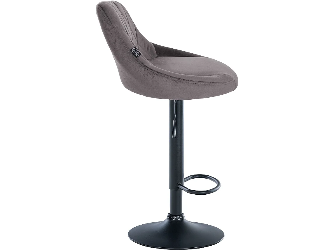 Tabouret de bar - Tissu & Noir - Gris - Lazio