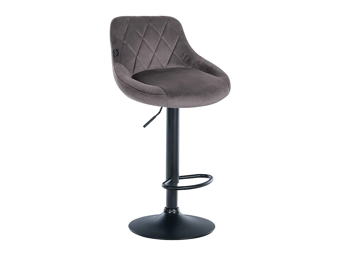 Tabouret de bar - Tissu & Noir - Gris - Lazio
