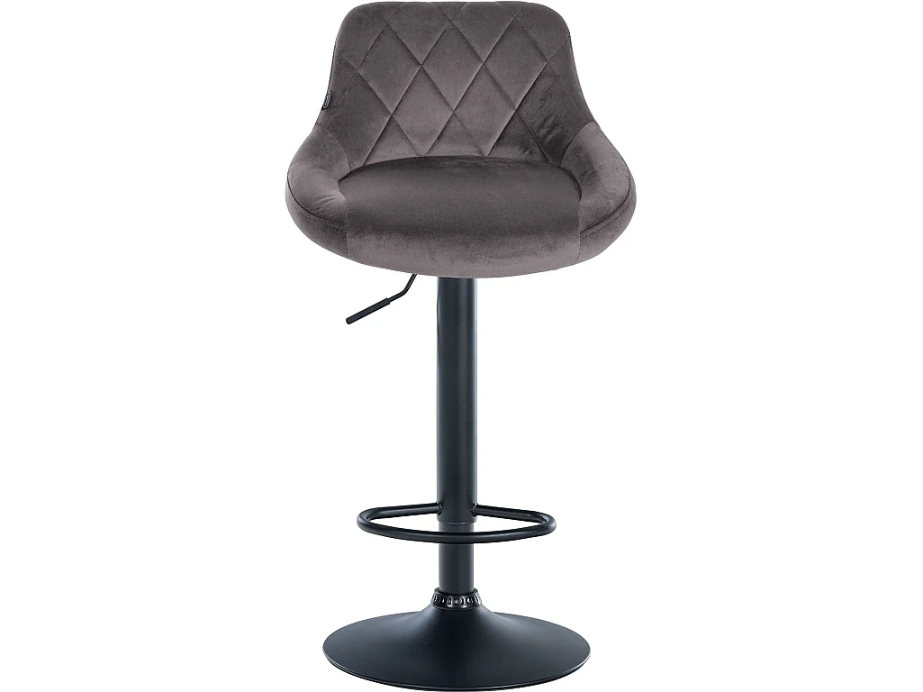 Tabouret de bar - Tissu & Noir - Gris - Lazio